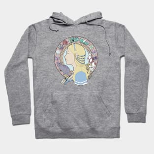 Alice in Wonderland Mucha Art Novueau Portrait Hoodie